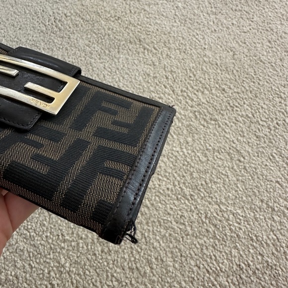 Authentic Fendi Zucca Black and Brown Women's Long Wallet - Picture 5 of 13